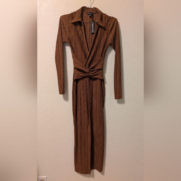 Pretty Little Thing Brown Dress - Picture 1 of 5